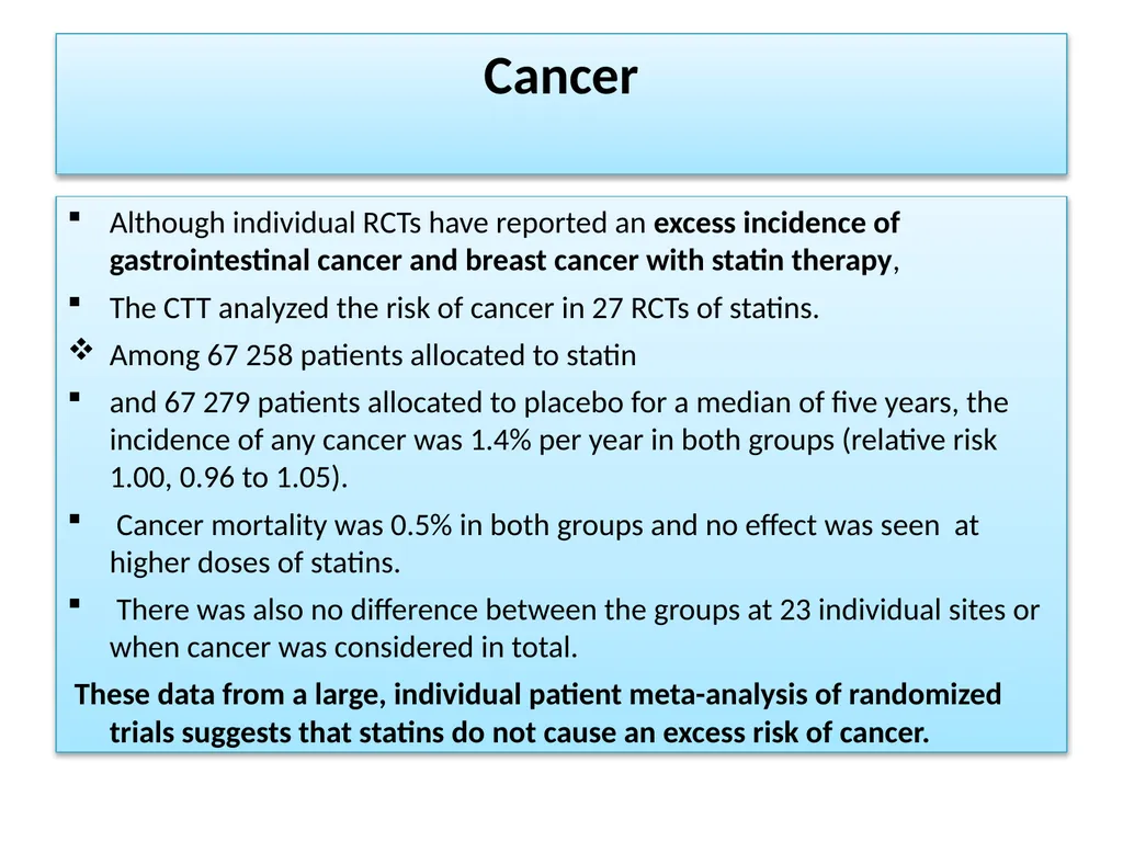 Non-cardiovascular effects associated with statins - slide 42 of 44