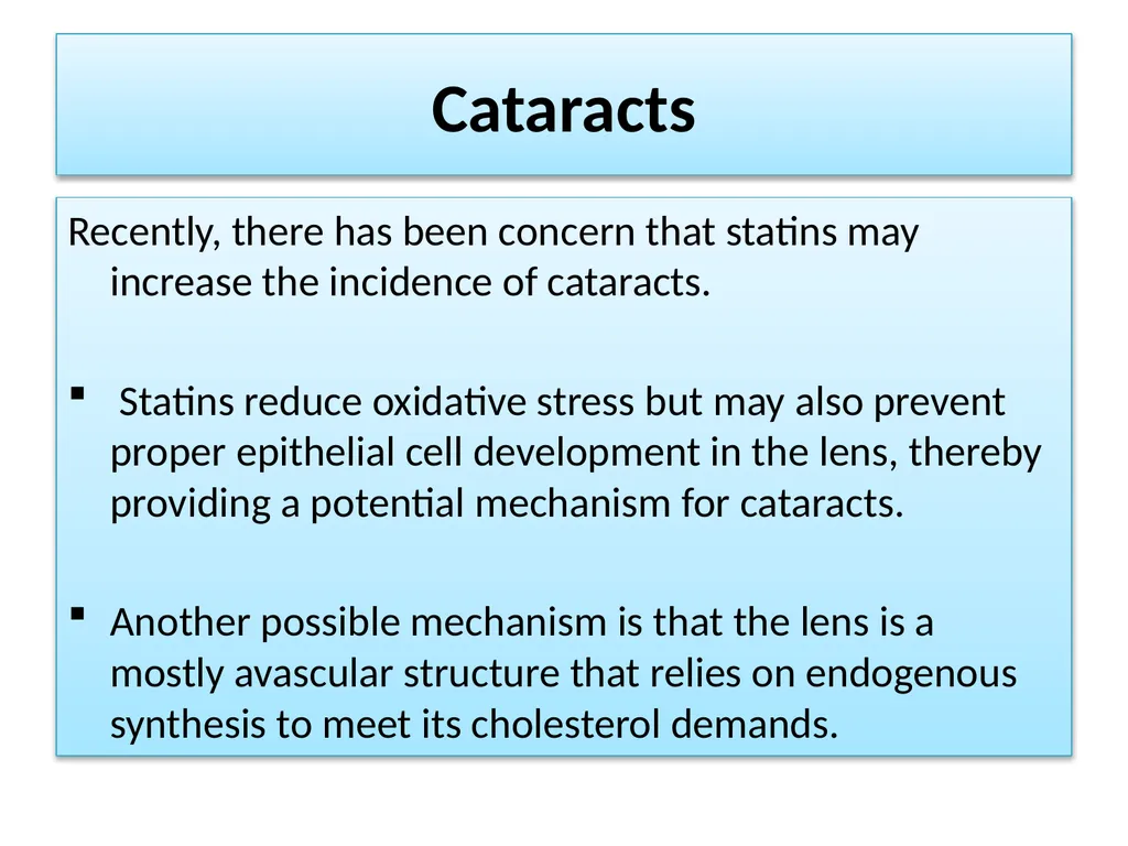 Non-cardiovascular effects associated with statins - slide 27 of 44