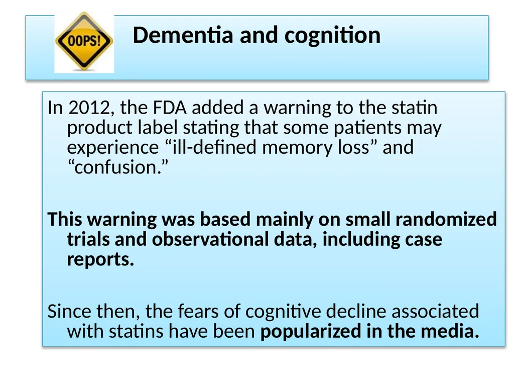 Non-cardiovascular effects associated with statins - slide 29 of 44