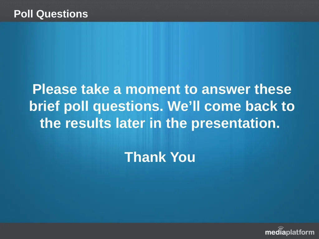 Welcome Thank you for joining us today. Please - slide 7 of 23
