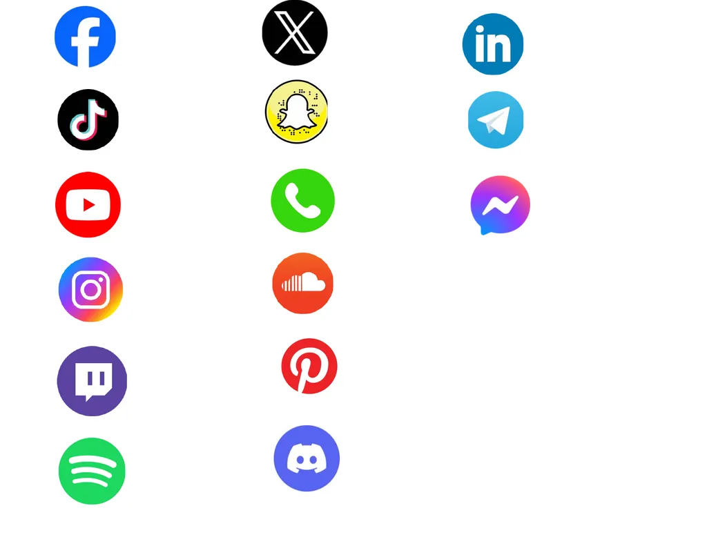 Facebook Tiktok Youtube Instagram Twitch Spotify