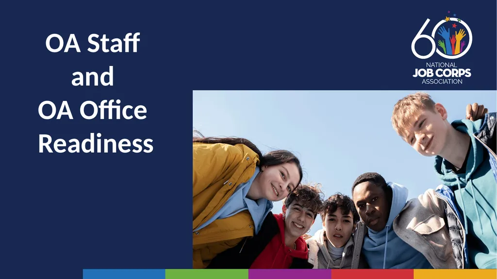 Job Corps Center Readiness Back to the Basics: - slide 24 of 33