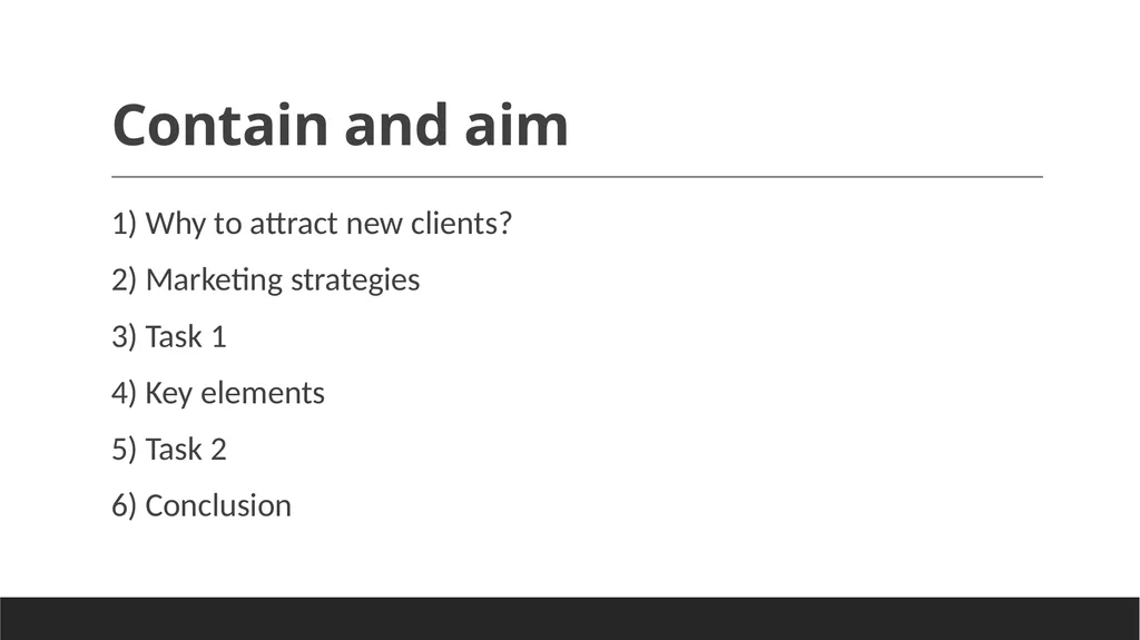 Marketing strategies to attract new clients - slide 2 of 31