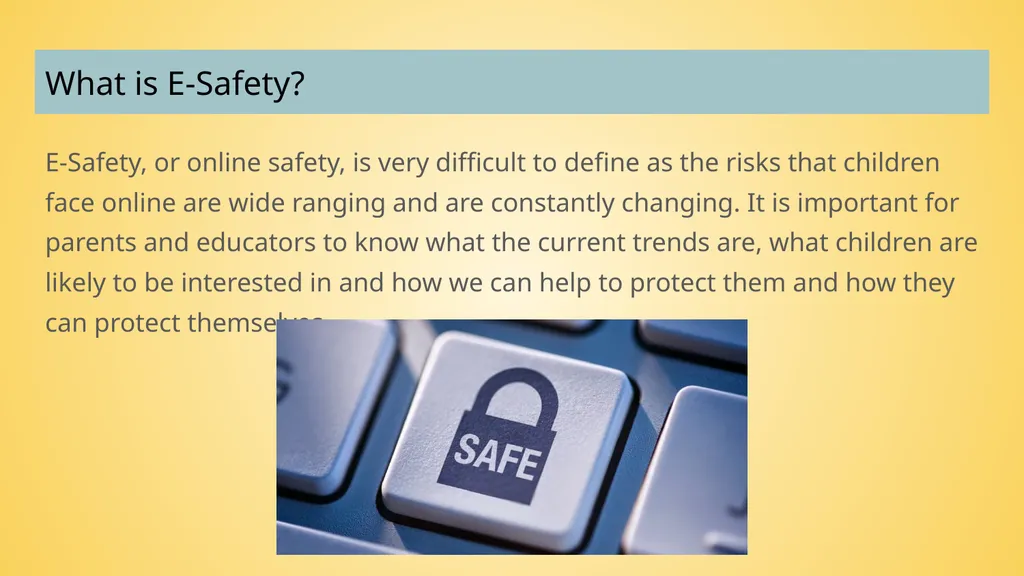 E-Safety Training Alan MacKenzie What is E-Safety? - slide 2 of 27