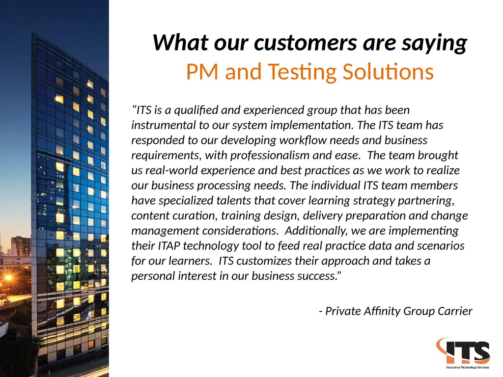 Insurance Technology Services Your Partner in - slide 5 of 16