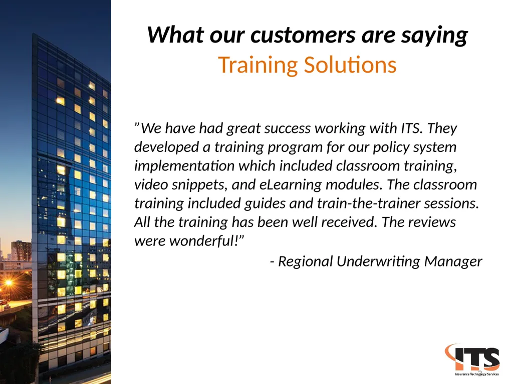 Insurance Technology Services Your Partner in - slide 2 of 16