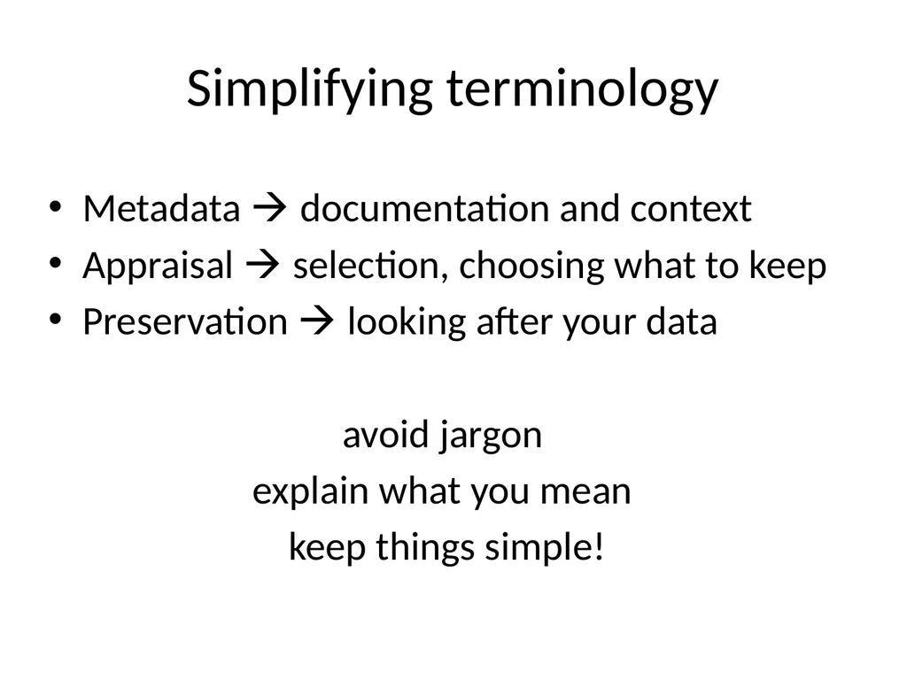 Classifying RDM training content and resources - slide 6 of 11