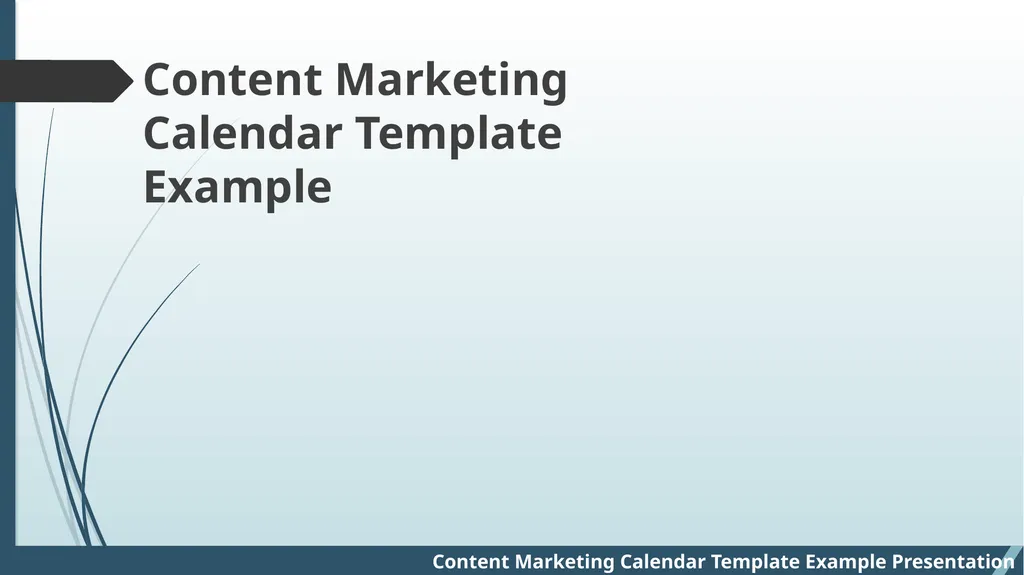 Content Marketing Calendar Template Example