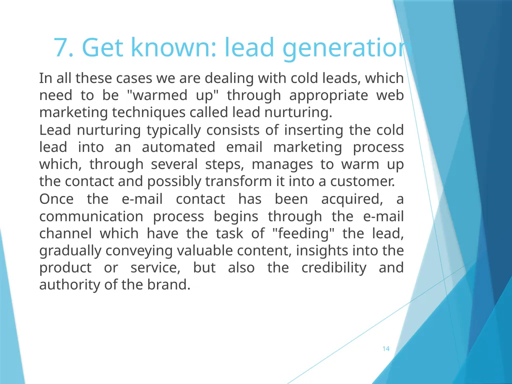 7. Get known: lead generation 7. Get known: lead - slide 14 of 39