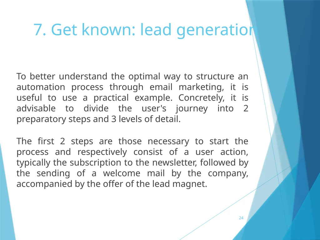 7. Get known: lead generation 7. Get known: lead - slide 24 of 39