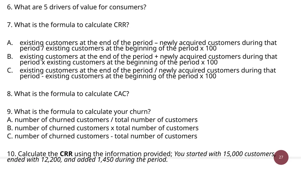 Unit 38 & 50: Customer Value Management P1 Explain - slide 27 of 28
