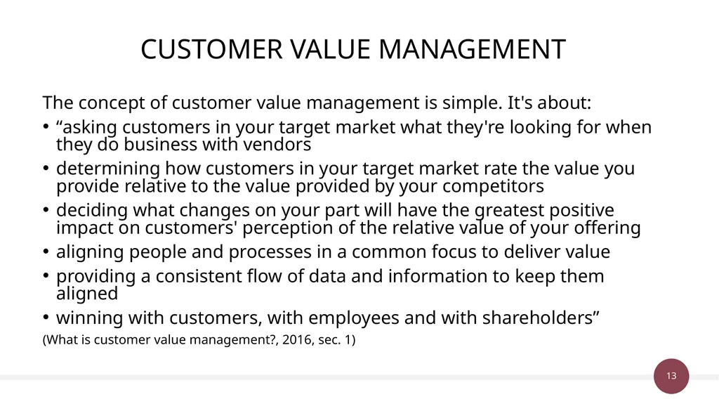 Unit 38 & 50: Customer Value Management P1 Explain - slide 13 of 28