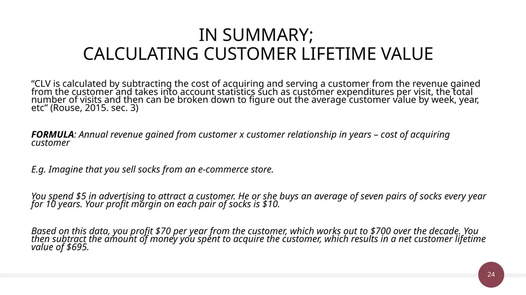 Unit 38 & 50: Customer Value Management P1 Explain - slide 24 of 28