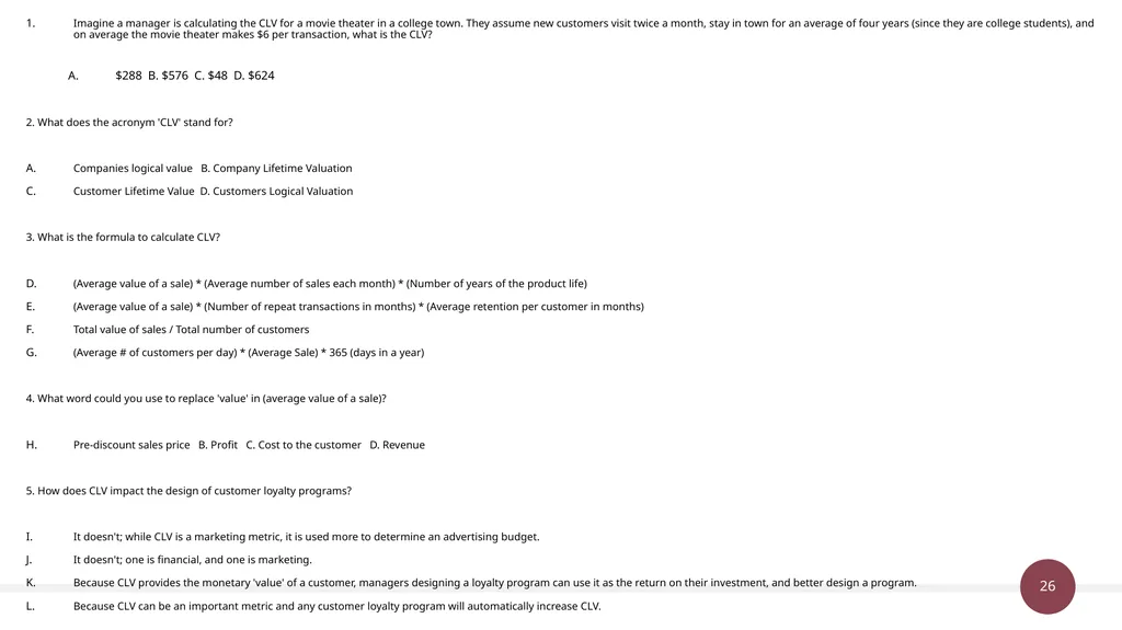 Unit 38 & 50: Customer Value Management P1 Explain - slide 26 of 28