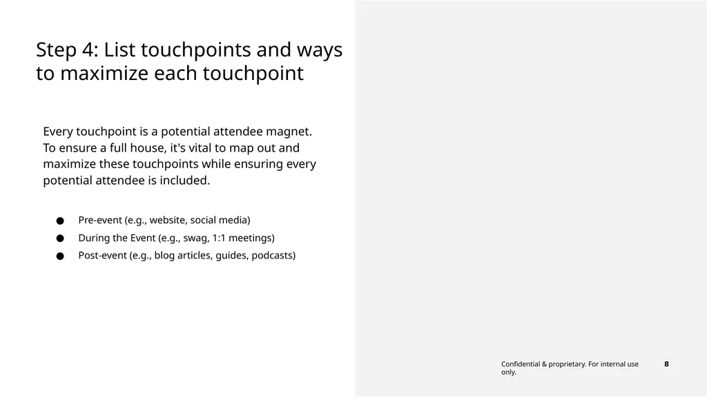 Attendee journey mapping template A participant - slide 8 of 13