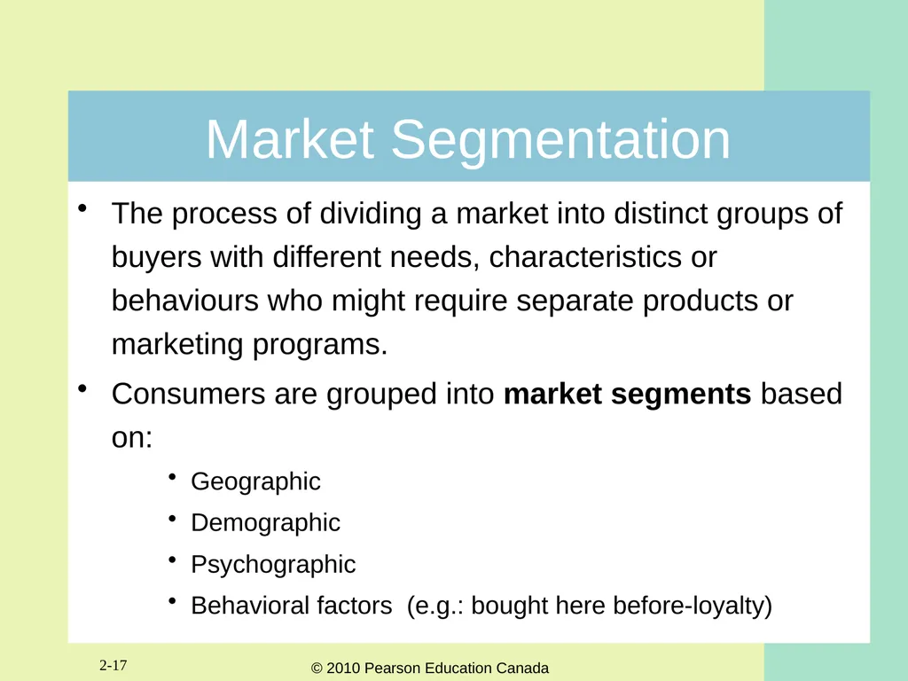 2-1 Chapter Two Marketing Strategy: Where - slide 17 of 26