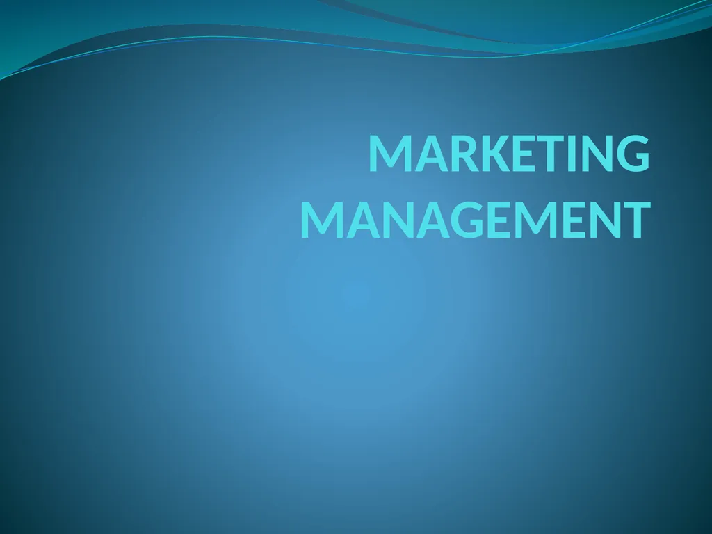 MARKETING MANAGEMENT Main actors and forces in a