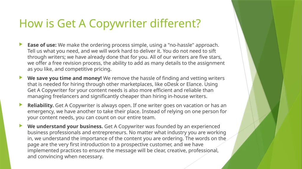 Get A Copywriter Your Go-To Source for All Things - slide 8 of 9