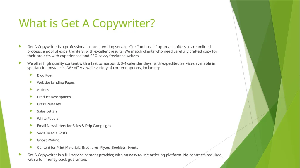 Get A Copywriter Your Go-To Source for All Things - slide 2 of 9