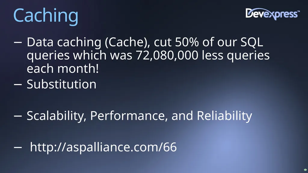 Improving Web Site Performance and Scalability - slide 21 of 27