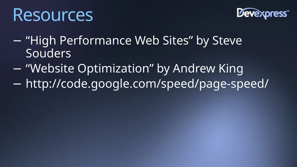 Improving Web Site Performance and Scalability - slide 26 of 27