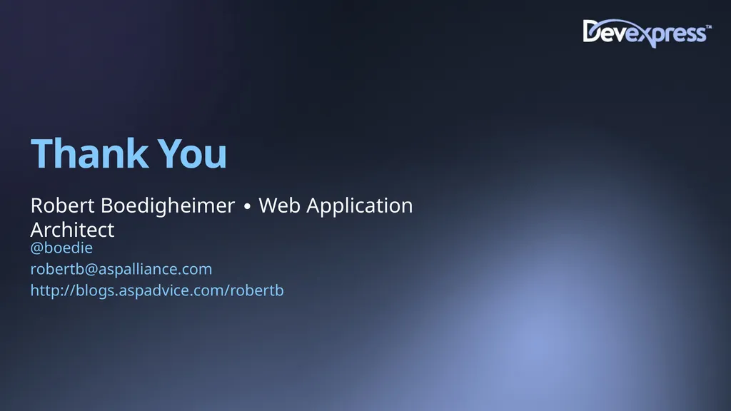 Improving Web Site Performance and Scalability - slide 27 of 27
