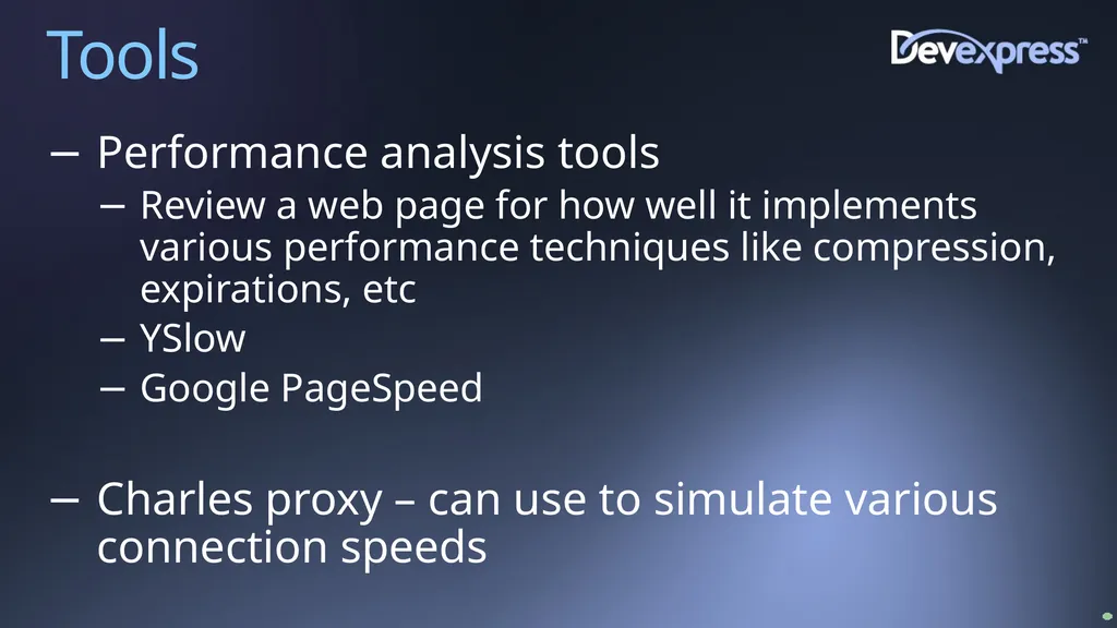 Improving Web Site Performance and Scalability - slide 24 of 27