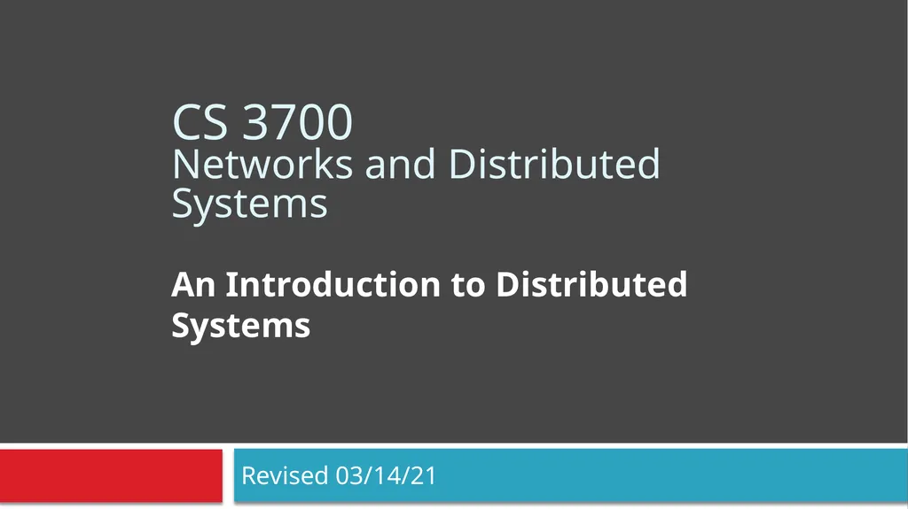CS 3700 Networks and Distributed Systems An - slide 1 of 31