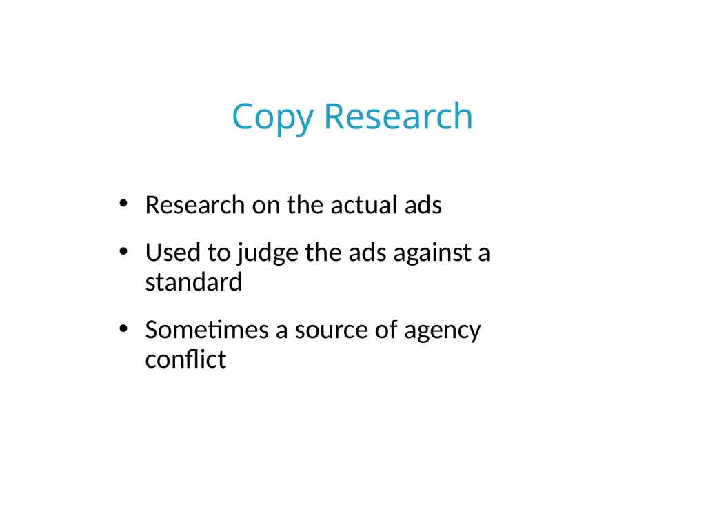 Advertising & Promotion Research 7 Objectives - slide 12 of 24