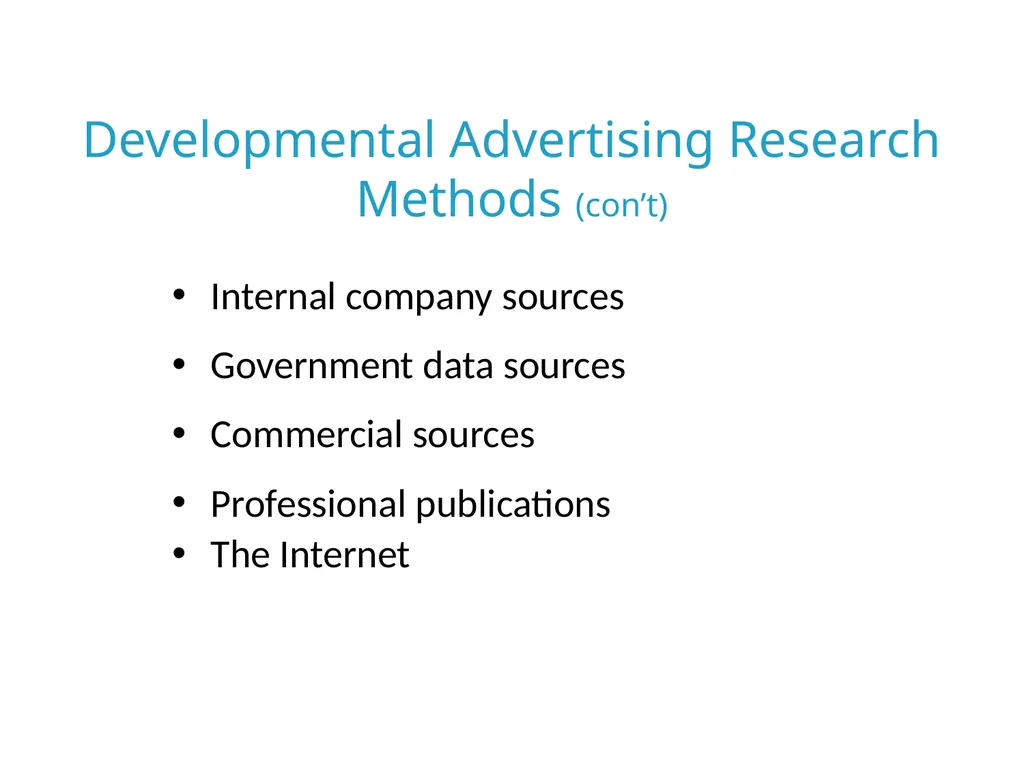 Advertising & Promotion Research 7 Objectives - slide 11 of 24