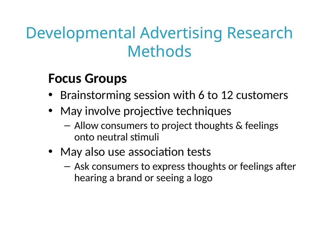 Advertising & Promotion Research 7 Objectives - slide 7 of 24