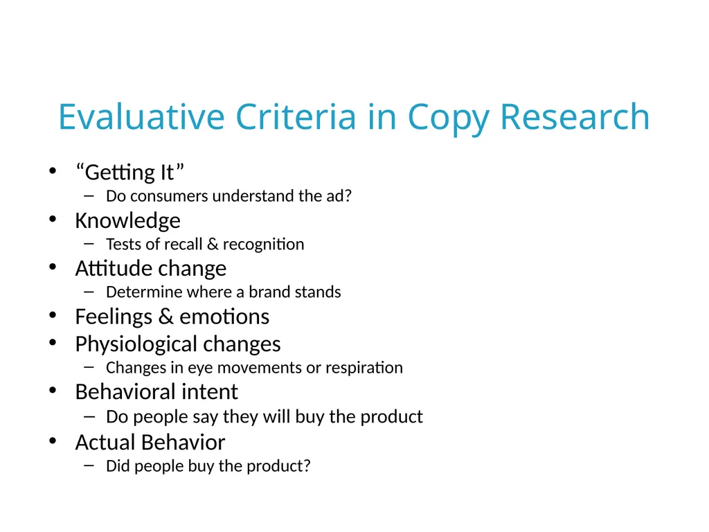 Advertising & Promotion Research 7 Objectives - slide 15 of 24