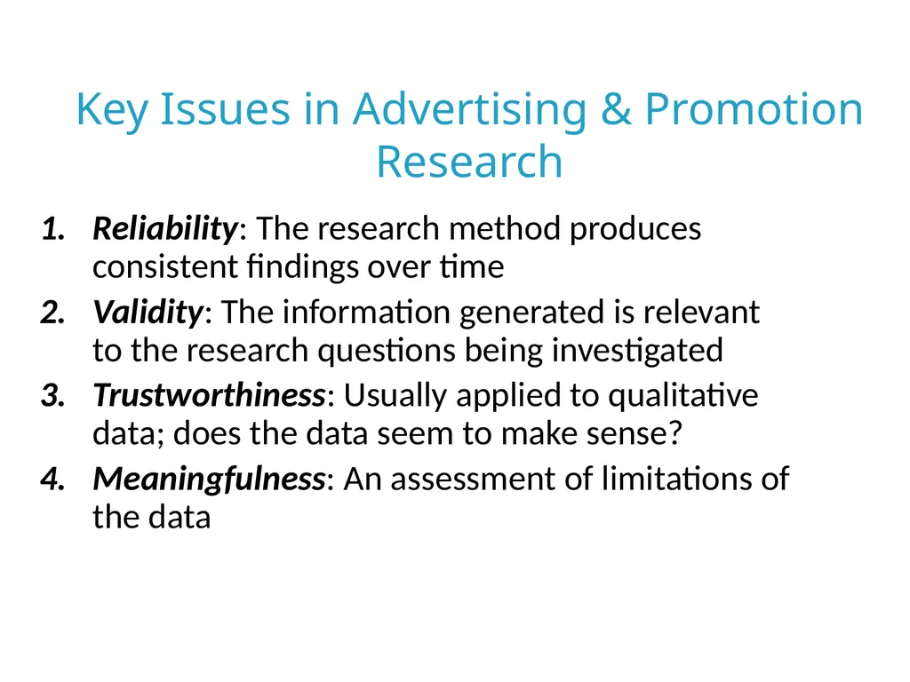 Advertising & Promotion Research 7 Objectives - slide 5 of 24