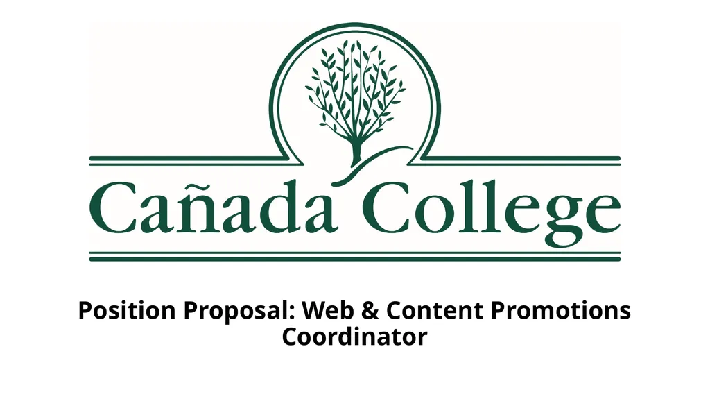 Position Proposal: Web & Content Promotions - slide 1 of 10