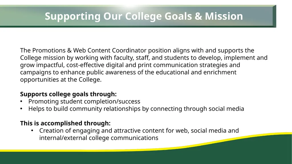 Position Proposal: Web & Content Promotions - slide 4 of 10