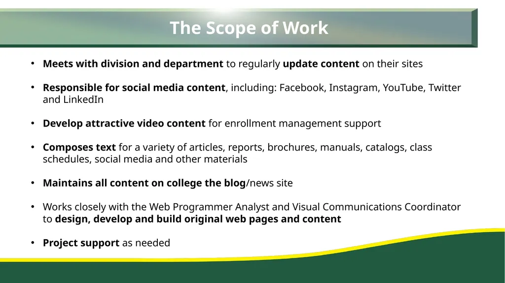 Position Proposal: Web & Content Promotions - slide 3 of 10
