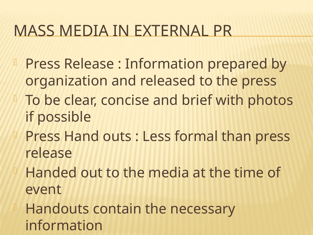 PUBLIC RELATIONs Definition Public relations is - slide 18 of 26