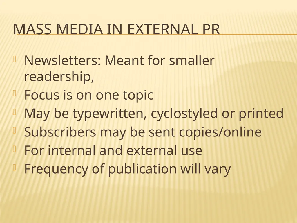 PUBLIC RELATIONs Definition Public relations is - slide 17 of 26