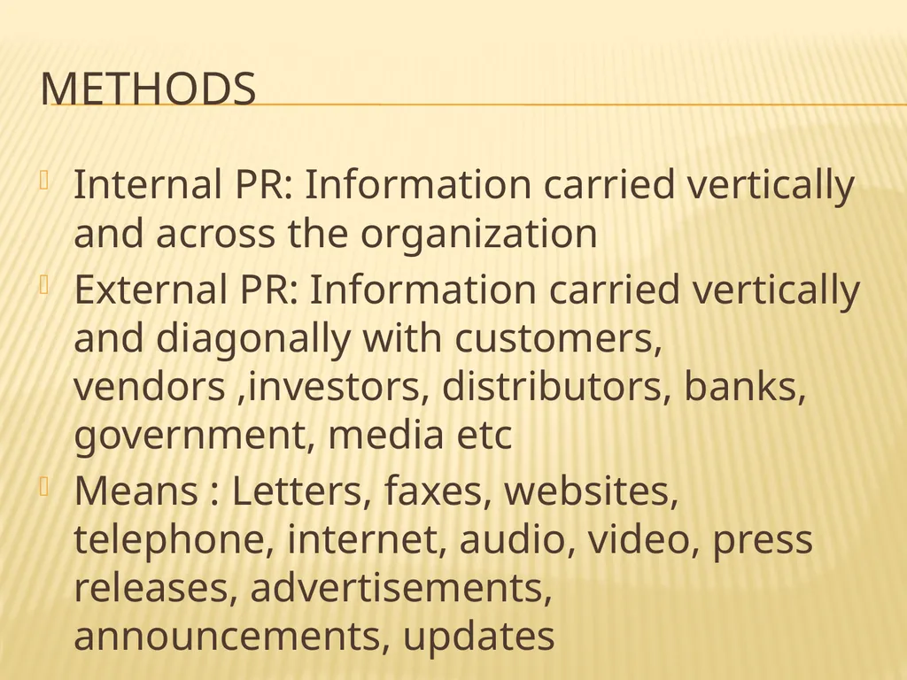 PUBLIC RELATIONs Definition Public relations is - slide 7 of 26