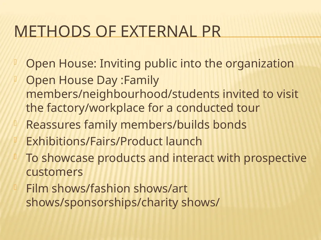 PUBLIC RELATIONs Definition Public relations is - slide 14 of 26