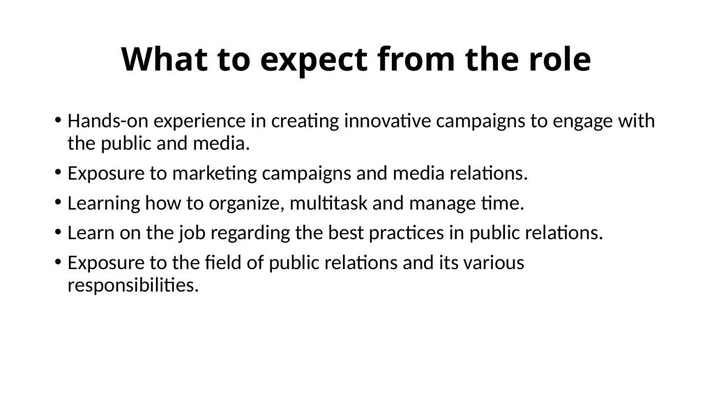 Public Relations Officer: Role and Duties - slide 4 of 7