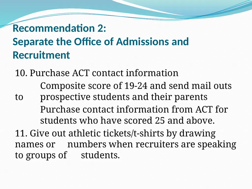 Enrollment-Recruiting Advisory Committee Committee - slide 10 of 28