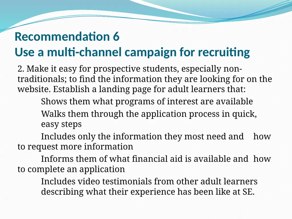 Enrollment-Recruiting Advisory Committee Committee - slide 22 of 28