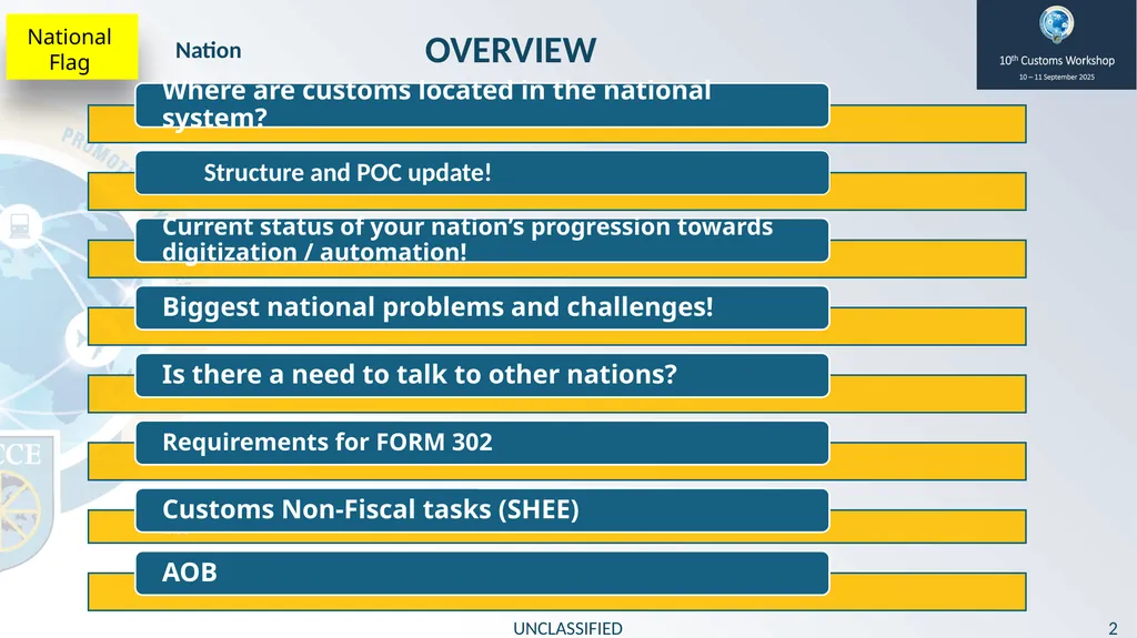 10th Customs Workshop 10 – 11 September 2025 - slide 2 of 10