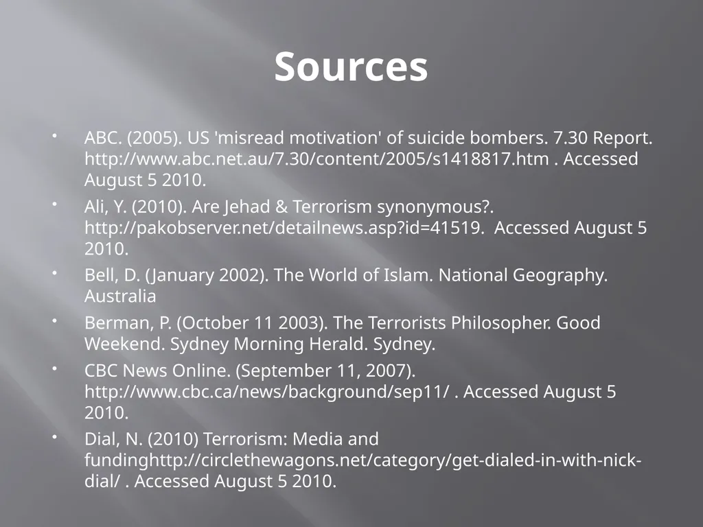 The motivation behind terrorism religious - slide 18 of 19