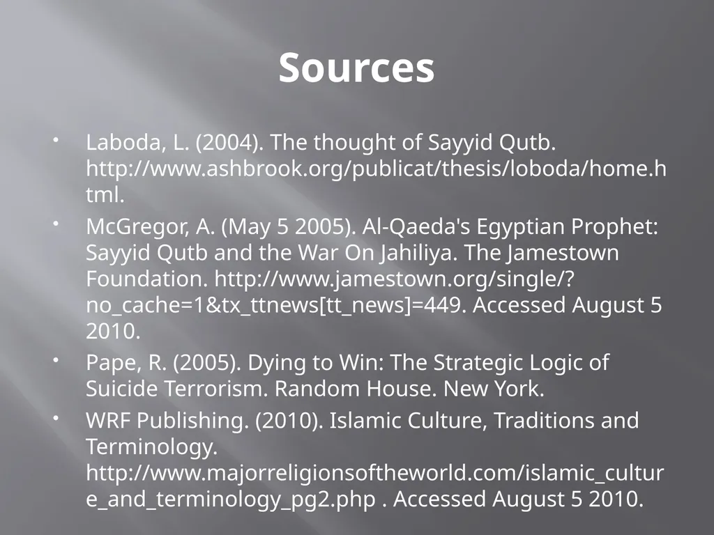 The motivation behind terrorism religious - slide 19 of 19