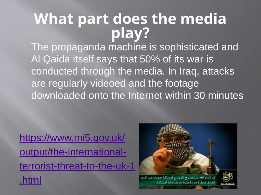 The motivation behind terrorism religious - slide 14 of 19