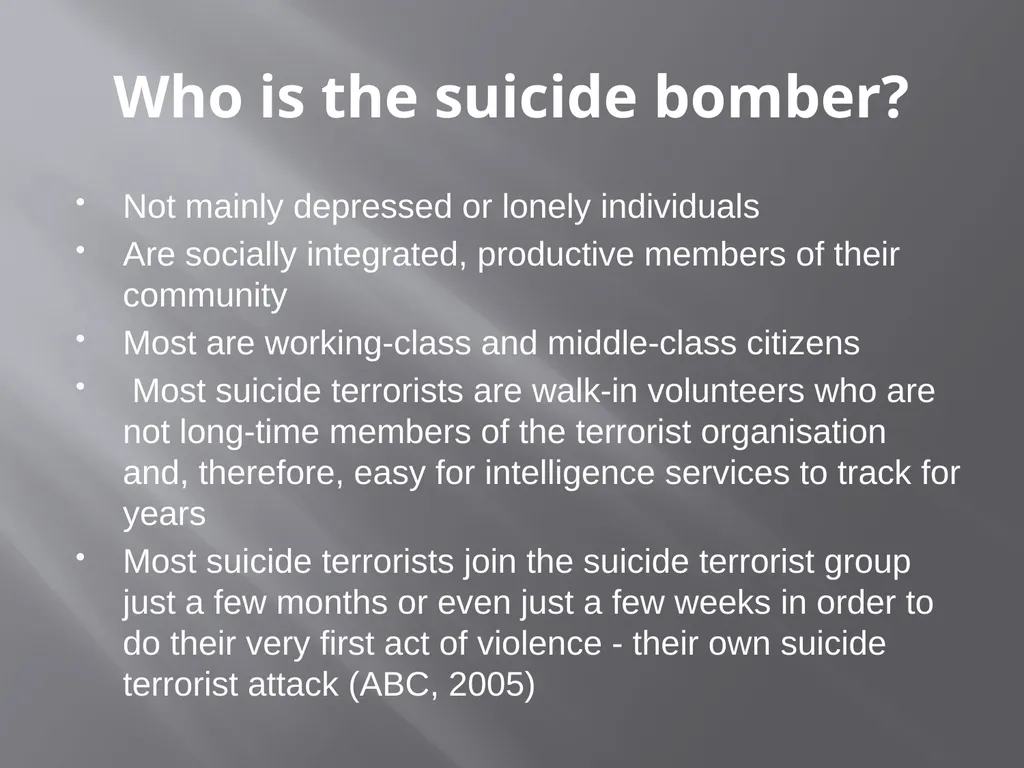 The motivation behind terrorism religious - slide 4 of 19