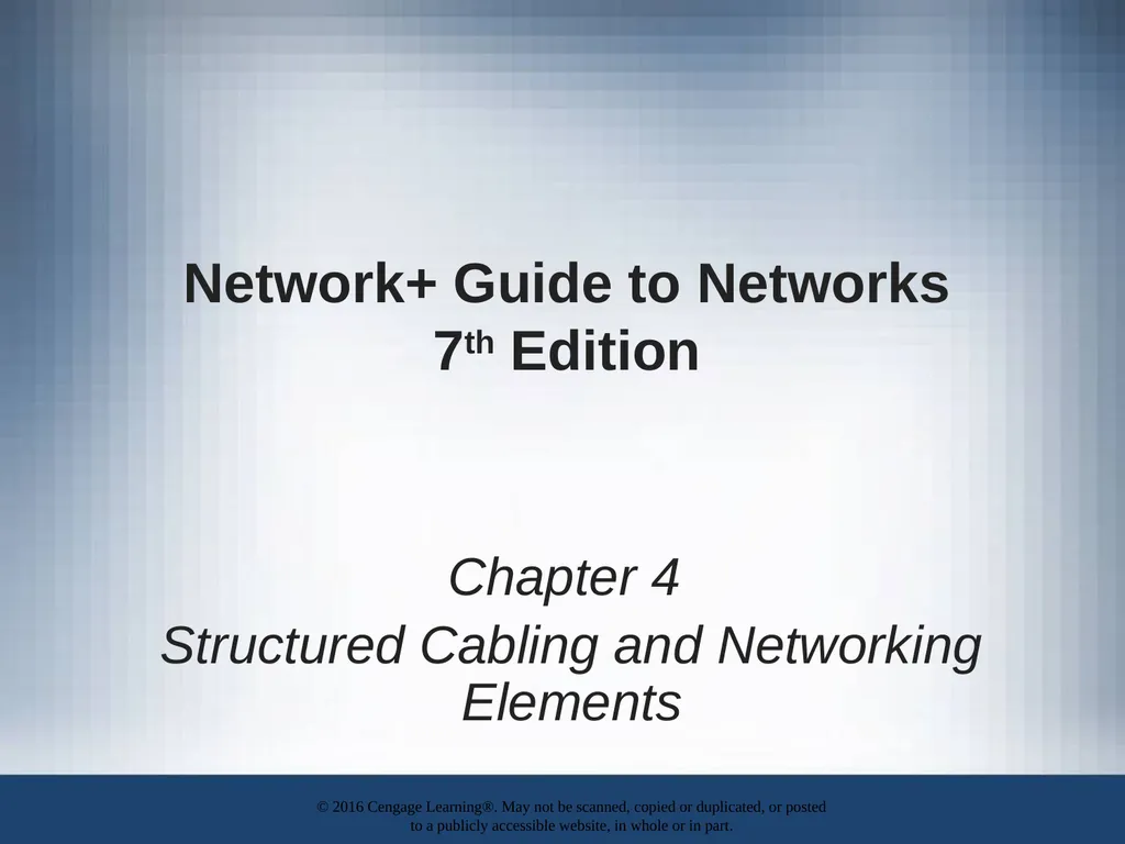 Network+ Guide to Networks 7th Edition Chapter 4