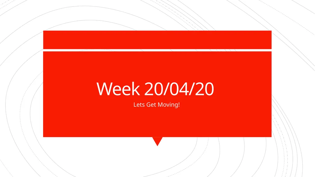 Week 20/04/20 Lets Get Moving! Joe Wicks THE BODY